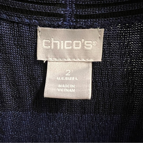 CHICOβS Colorful Striped Classic Fit Open Front Long Sleeve Cardigan Size L - Picture 9 of 14